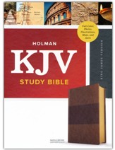 KJV Study Bible, Full-Color--soft leather-look, saddle brown