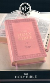 KJV Giant-Print Bible--soft leather-look, pink (indexed)