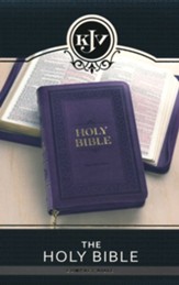 KJV Compact Bible--soft leather-look, purple with zipper