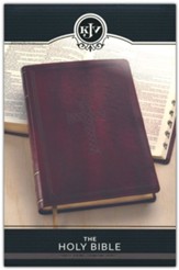KJV Large-Print Thinline Bible--soft leather-look, burgundy - Imperfectly Imprinted Bibles