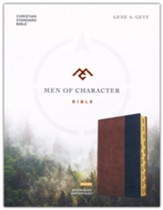 CSB Men of Character Bible--soft  leather-look, brown/black (indexed)