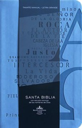 Biblia RVR 1960 letra grande tamaño manual, simil piel gris con nombres de Dios (Large Print Handy Size Bible, Leathersoft Grey with the Names of God)