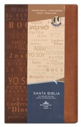 Biblia RVR 1960 letra grande tamaño manual canela nombres de Dios índice cremallera (Handy Size Large Print Brown Names of God Index Zipper) Reina Valera Revisada 1960