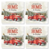 Christmas, Truck, Coasters, Set of 4