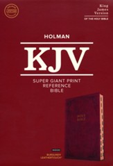 KJV Super Giant-Print Reference Bible--soft leather-look, burgundy (indexed)