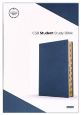 CSB Student Study Bible--soft leather-look, navy (indexed) - Imperfectly Imprinted Bibles