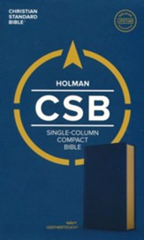 CSB Single-Column Compact Bible--soft leather-look, navy - Slightly Imperfect