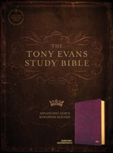 CSB Tony Evans Study Bible--soft leather-look, burgundy