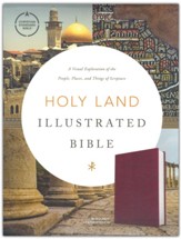 CSB Holy Land Illustrated Bible--soft leather-look, burgundy