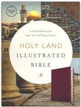 CSB Holy Land Illustrated Bible--soft leather-look, burgundy (indexed)