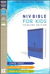 NIV Bible for Kids, Large Print, Imitation Leather, Blue