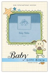 NIV Baby Gift Holy Bible, Leathersoft, Blue, Comfort Print - Imperfectly Imprinted Bibles