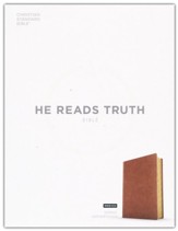 CSB He Reads Truth Bible--LeatherTouch, saddle (indexed)  - Imperfectly Imprinted Bibles