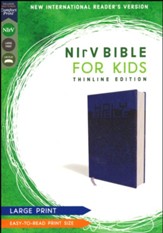 NIrV Large-Print Bible for Kids--soft leather-look, blue