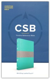 CSB Thinline Reference Bible--LeatherTouch, mint/gray