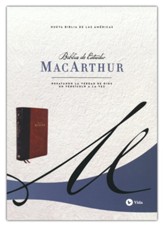 NBLA Biblia de Estudio MacArthur, Leathersoft, Cafe, Interior a dos colores, con indice (NBLA MacArthur Study Bible--soft leather-look, brown (indexed)) - Slightly Imperfect