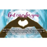 Children and Youth Scripture Cards, God Cares for You, Matthew 6:30, Pack of 25