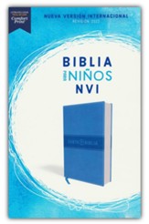 NVI Holy Bible for Kids, Comfort Print, leathersoft, blue - Imperfectly Imprinted Bibles
