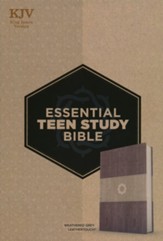 KJV Essential Teen Study Bible--soft leather-look, weathered grey - Slightly Imperfect