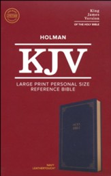 KJV Large-Print Personal Size Reference Bible--soft leather-look, navy