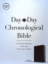 CSB Day-by-Day Chronological Bible--LeatherTouch, burgundy
