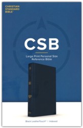 CSB Large Print Personal Size Reference Bible-- LeatherTouch, black (indexed)