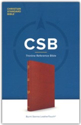 CSB Thinline Reference Bible--LeatherTouch, burnt sienna