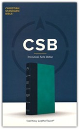 CSB Personal-Size Bible--soft leather-look, navy/teal