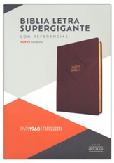 RVR 1960 Biblia Letra Súper Gigante marrón, piel fabricada, con índice (Super Giant Print Bible, Brown Bonded Leather, Indexed) - Imperfectly Imprinted Bibles