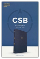 CSB Super Giant Print Reference Bible, Navy LeatherTouch