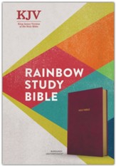 KJV Rainbow Study Bible, Burgundy LeatherTouch - Imperfectly Imprinted Bibles