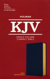 KJV Single-Column Compact Bible, Navy LeatherTouch