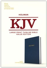 KJV Large Print Thinline Bible, Value Edition, Slate Soft Imitation Leather