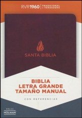 RVR 1960 Large-Print Personal-Size Bible--bonded leather, brown (indexed)