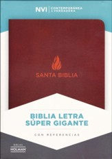 Biblia NVI Letra Super Gigante, Piel Fabricada Marron  (NVI Super Giant Print Bible, Brown Bonded Leather)