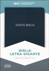NVI Biblia Letra Gigante, negro piel fabricada con índice, bonded leather