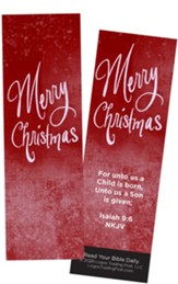 Merry Christmas, Isaiah 9:6 Bookmarks, Pack of 25