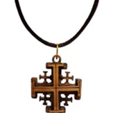 Jerusalem Cross Olive Wood Necklace
