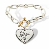 Gigi Heart Link Bracelet, Gold/Silver