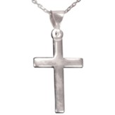 Simple Cross Pendant, Sterling Silver