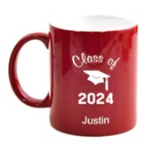 Personalized, Ceramic Mug, Graduation, Red