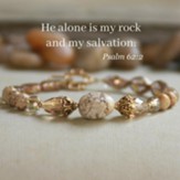 He Alone Is My Rock Bracelet with Semiprecious Gems