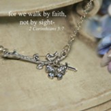 For We Walk By Faith Bird Dainty Necklace