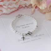 My Heart Belongs to Jesus Pearl and Heart Bracelet, 6 Inches