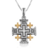 Jerusalem Cross Pendant with Golden Crosses