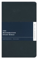 ESV Reformation Study Bible, Condensed Edition - Black, Premium Leather, Leather