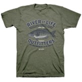 Fishing River Shirt, Heather Military, Small