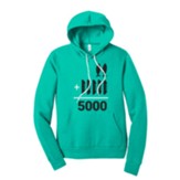 2 + 5 = 5,000 Hooded Sweatshirt, Teal, Medium