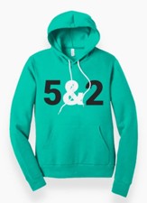 2 + 5 = 5,000 Hooded Sweatshirt, Teal, Small