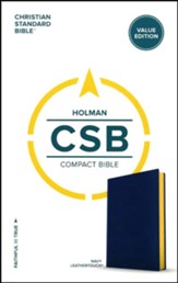 CSB Compact Bible, Value Edition--soft leather-look, navy blue